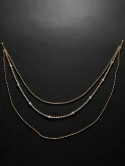 Colliers de mariage Or Argent Rond Brillant Multi-Chaîne Chaîne Strass 16 pouces Sous Collier de mariage