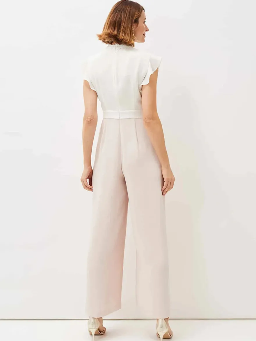 Combinaison de mariage tenue de mère de mariée col rond sans manche zip sur dos