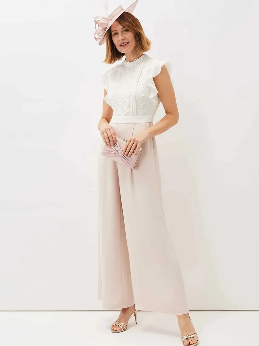 Combinaison de mariage tenue de mère de mariée col rond sans manche zip sur dos
