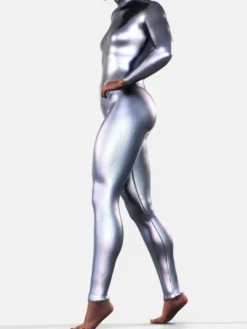 Combinaison intégrale en latex métallisée avec fesses sculptées idéale pour Halloween