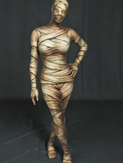 Combinaison intégrale imprimée numérique 3D à effet UV phosphorescent style Zentai idéale pour Halloween et autres occasions spéciales.