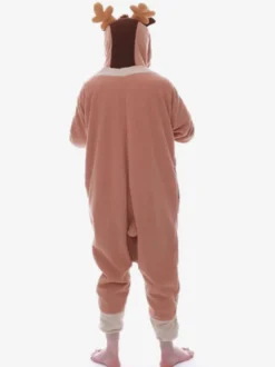Combinaison Kigurumi Pyjamas Noël Adulte Café Marron Polyester Déguisement Enfant Costumes