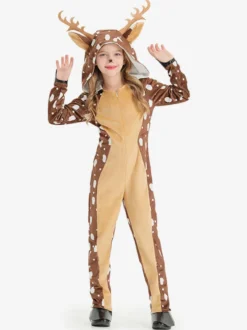 Combinaison Pyjamas Kigurumi Noël À Capuche En Polyester Déguisement Noël