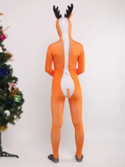 Combinaisons zentai animales Combinaison Zentai pour adultes en lycra et élasthanne orange sexy en forme de renne