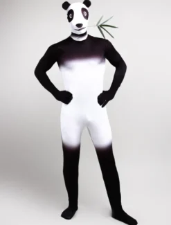 Combinaisons zentai animales Costume de Zentai Panda Noir Bicolore En Forme de Déguisements Halloween
