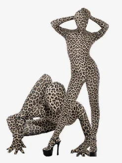 Combinaisons zentai animales Lycra léopard Spandex Costume Déguisements Halloween 2026 Costume animal Bodysuit pleine