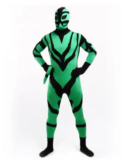 Combinaisons zentai monstre Costume de Zentai vert et noir en lycra fibre de élastique Déguisements Halloween