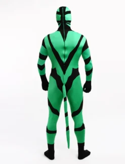 Combinaisons zentai monstre Costume de Zentai vert et noir en lycra fibre de élastique Déguisements Halloween