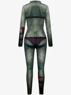 Combinaisons zentai monstre Halloween Combinaison d'Halloween pour femmes Scary Scary Scary Lycra Spandex Catsuit Zentai