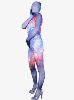 Combinaisons zentai motifs Costumes Zentai Sexy Combinaisons Catsuits Intégrales en Soie Lait Rave Club