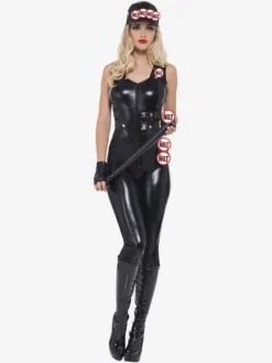 Combinaison Zentai noire pour femme déguisement de sniper SWAT pour Halloween
