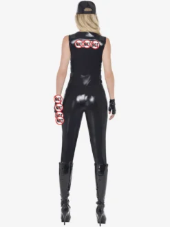 Combinaison Zentai noire pour femme déguisement de sniper SWAT pour Halloween