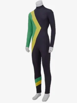 Combinaison Zentai pour homme imprimée en 3D et à blocs de couleur.