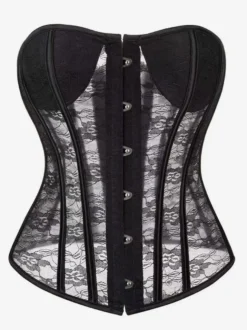 Corset bustier en dentelle transparente sans bretelles 2 couleurs