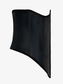 Corset noir sans bretelles pour femme avec boutons sur le devant