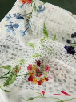 Corsets à imprimé floral blanc manches courtes lingerie décontractée du quotidien
