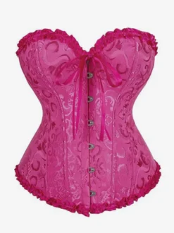 Corsets lingerie sculptante imprimé floral doré sans manches boutonnage sur le devant laçage