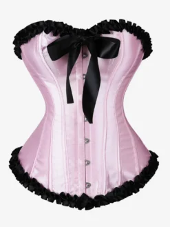 Corsets pour femmes Bordeaux Underbust Lacets Cascade Volants Quotidien Décontracté Chic Bustier