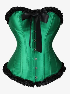 Corsets pour femmes Bordeaux Underbust Lacets Cascade Volants Quotidien Décontracté Chic Bustier