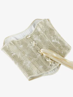 Corsets pour femmes dorées Corset chic à bandage dans le dos avec baleines