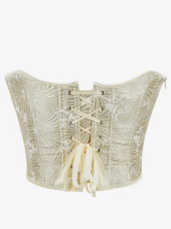Corsets pour femmes dorées Corset chic à bandage dans le dos avec baleines