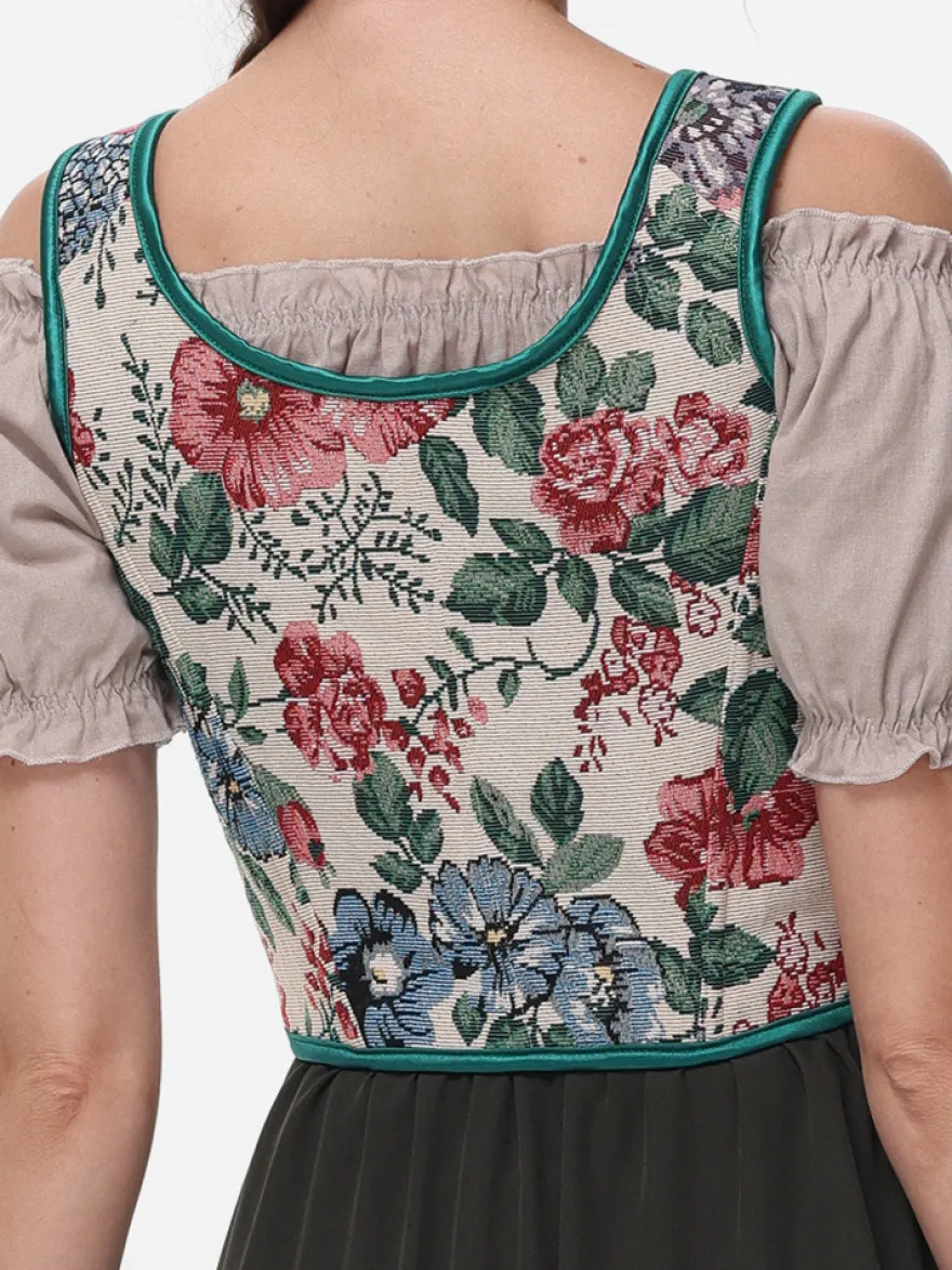 Corset vintage Vêtements vintage pour femmes Volants en polyester