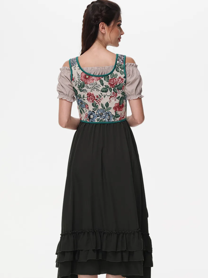 Corset vintage Vêtements vintage pour femmes Volants en polyester