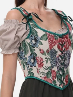 Corset vintage Vêtements vintage pour femmes Volants en polyester