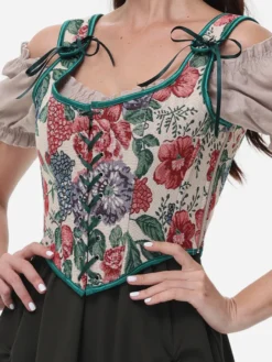 Corset vintage Vêtements vintage pour femmes Volants en polyester