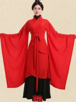 Costume Chinois Ancien Hanfu Traditionnel Femmes Rouges Costume Déguisements Halloween