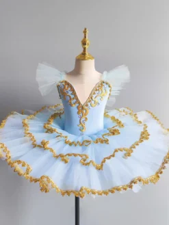 Costume de ballerine pour spectacle de ballet avec tutu de fée papillon