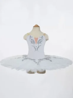 Costume de danse classique pour fille robe de ballerine rouge à étoiles appliquées en polyester tenue de danse