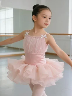 Costume de danse classique pour enfant robe de ballerine en polyester lavande costumes de danse