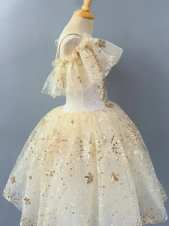 Costume de danse classique - Robe de ballerine champagne en polyester pour spectacle