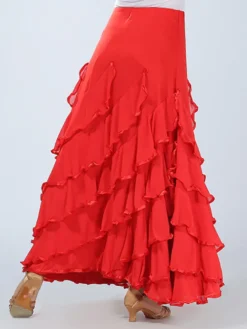 Costume de danse de salle de bain jupe maxi de performance rouge féminine Déguisements Halloween