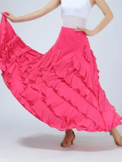 Costume de danse de salle de bain jupe maxi de performance rouge féminine Déguisements Halloween