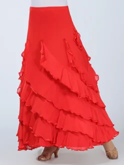 Costume de danse de salle de bain jupe maxi de performance rouge féminine Déguisements Halloween