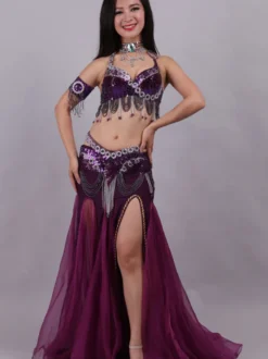 Costume de danse du ventre Costume de danse Bollywood à paillettes