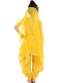 Costume de danse du ventre enfants mousseline jaune Bollywood Costumes de danse indienne Déguisements HalloweenRobe de Princesse Fille Déguisement