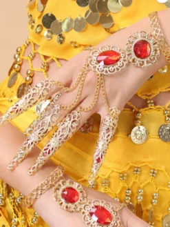 Costume de danse du ventre or synthétique Bollywood danse Nail Warp pour les femmes Déguisements Halloween