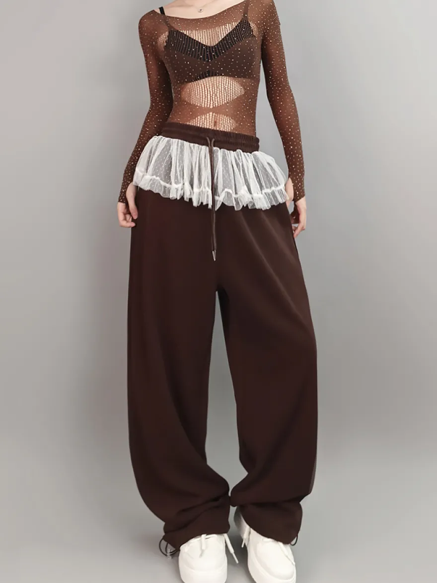 Costume de danse jazz pour femme ensemble haut et pantalon tenue de spectacle