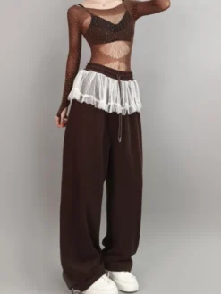 Costume de danse jazz pour femme ensemble haut et pantalon tenue de spectacle