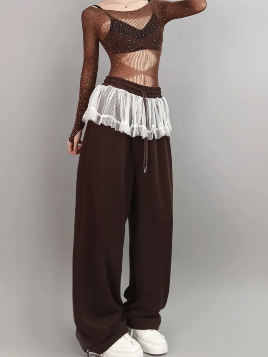 Costume de danse jazz pour femme ensemble haut et pantalon tenue de spectacle