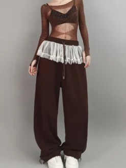 Costume de danse jazz pour femme ensemble haut et pantalon tenue de spectacle