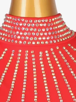 Costume de danse latine noir femme fendu devant paillettes Lycra Spandex robe Costume de danse