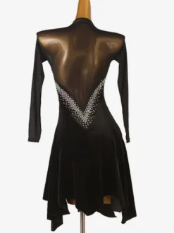 Costume De Danse Latine Noir Pour Femmes Robe Fendue Costume De Danse Latine