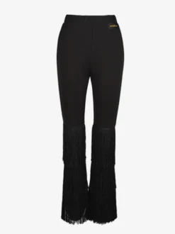 Costume de danse latine noir pour femmes pantalon en Polyester superposé frange élégante Costume de danse latine