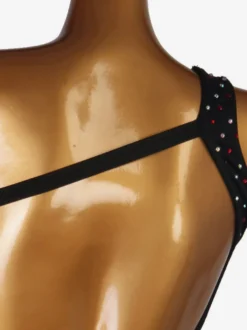 Costume de danse latine robe noire en lycra spandex pour femmes vêtements de danse