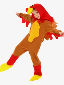 Costume de dinde de Thanksgiving pour enfants peluche kigurumi pour spectacle.