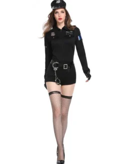 Costume de flic Déguisements Halloween femmes Sexy Combinaisons manches longues Outfit